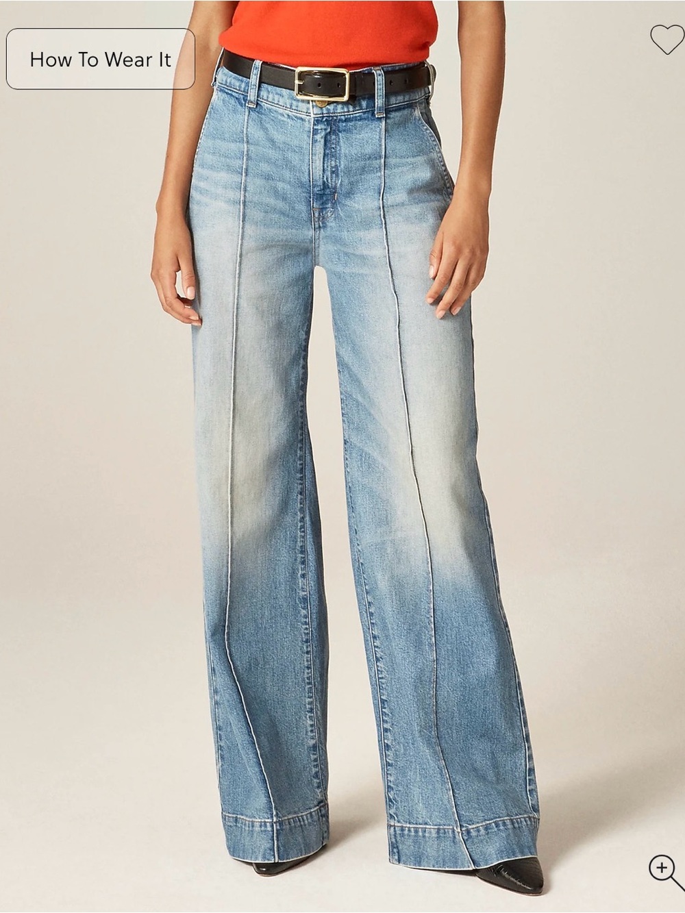 J. Crew denim trouser jean with stacked buttons
